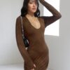 VESTIDO DARK BROWN - Imagen 4