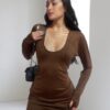 VESTIDO DARK BROWN - Imagen 3